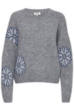 Grey Floral Sweater