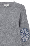 Grey Floral Sweater