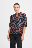 Navy Abstract Blouse