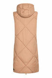 Beige Long Puffer Vest