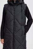 Black Long Puffer Vest