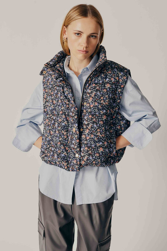 Floral Puffer Vest