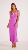 Fuchsia Satin Slip Dress