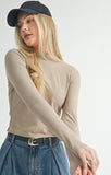 Beige Ribbed Top