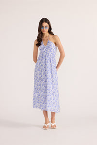 Blue Floral Halter Midi