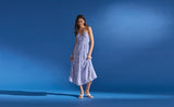 Blue Floral Halter Midi
