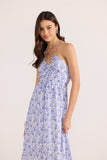 Blue Floral Halter Midi