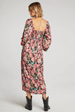 Blurred Floral Midi Dress