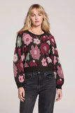 Blush and Wine Floral Knit