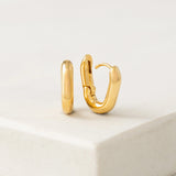 Gold Paperclip Puff Hoops