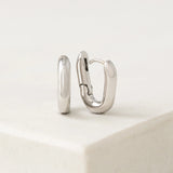 Silver Paperclip Puff Hoops
