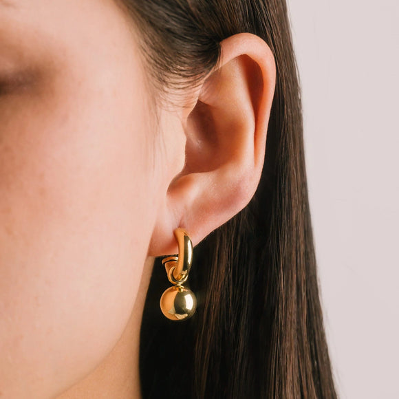 Solstice Drop Hoop Earrings