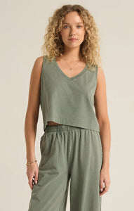 Palm Green Sloane V-neck Tank