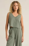 Palm Green Sloane V-neck Tank