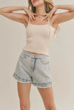 Denim Ruffled Shorts